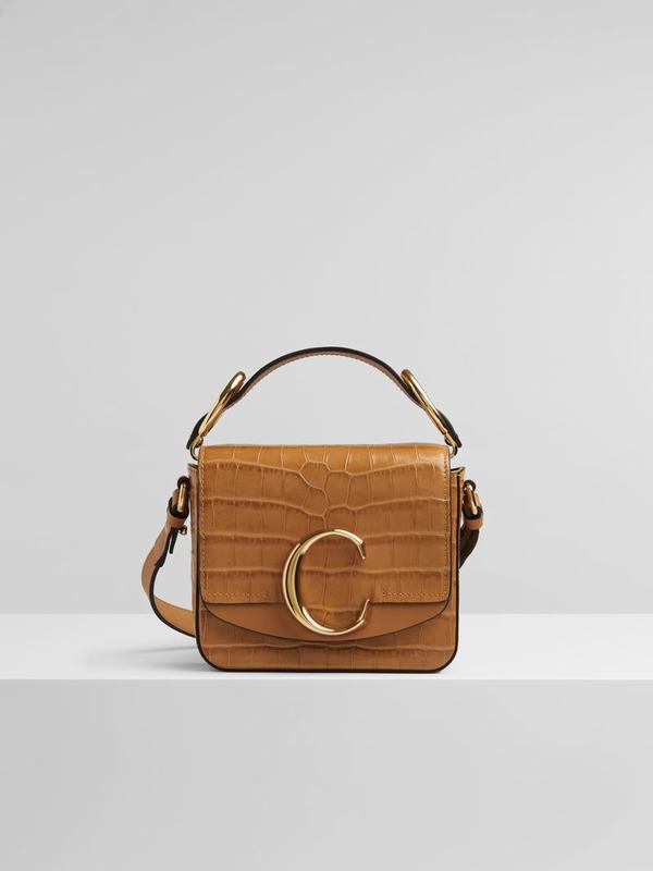 Mini Bolsos Mujer Chloé C Marrones Nylon TCVU71965